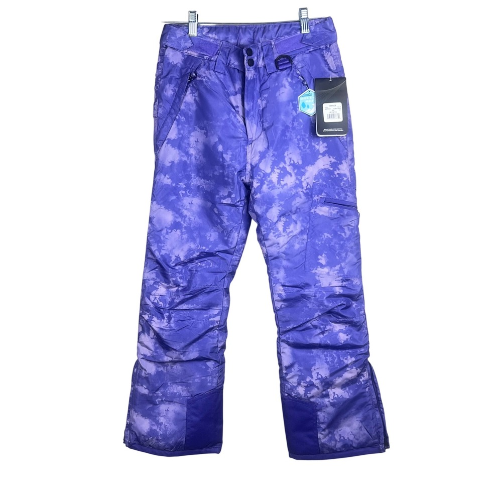 Arctic Quest Youth Medium 10/12 Purple Tie Dye Snow Pants Insulated Water Resist